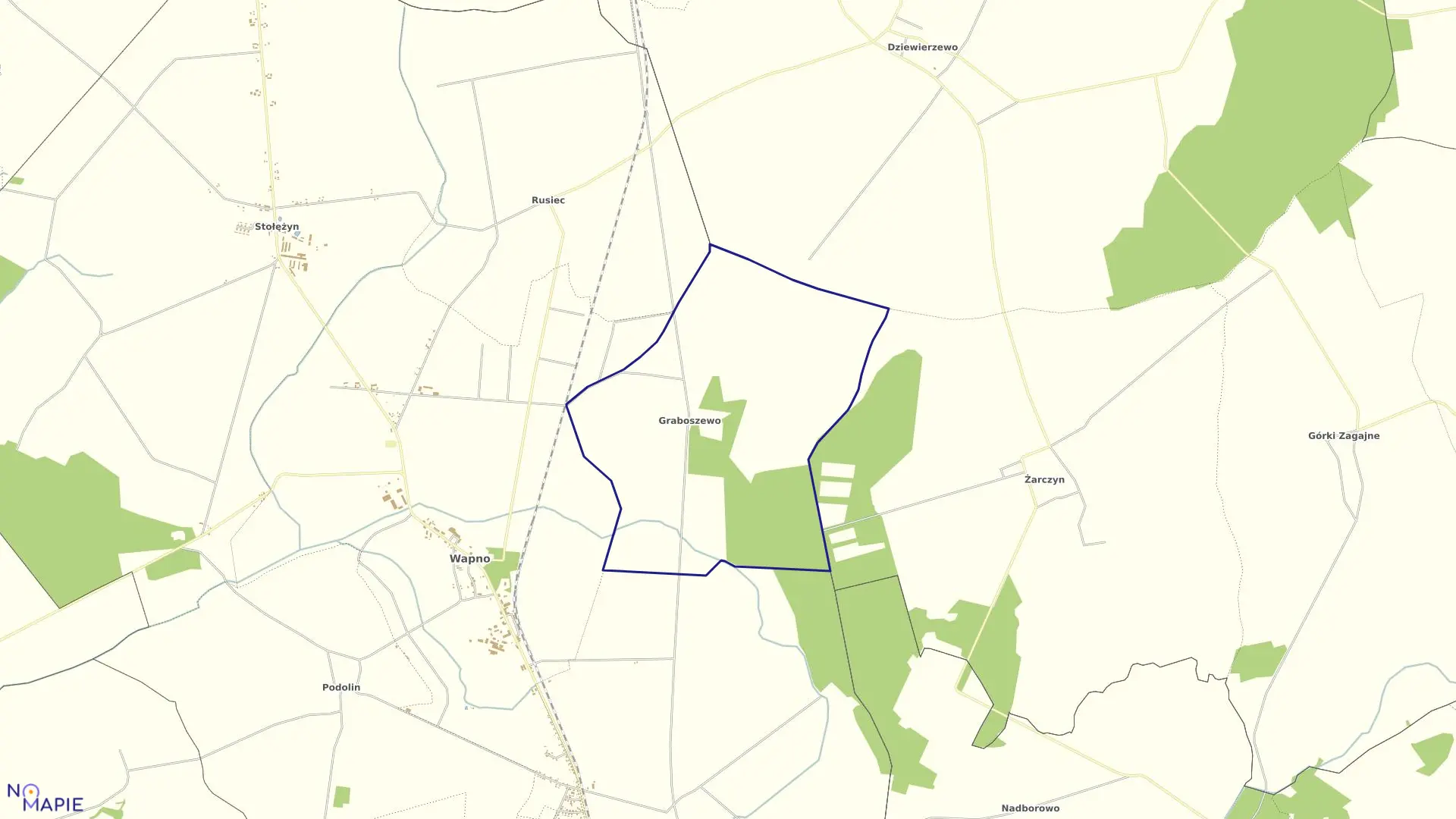 Mapa obrębu GRABOSZEWO w gminie Wapno