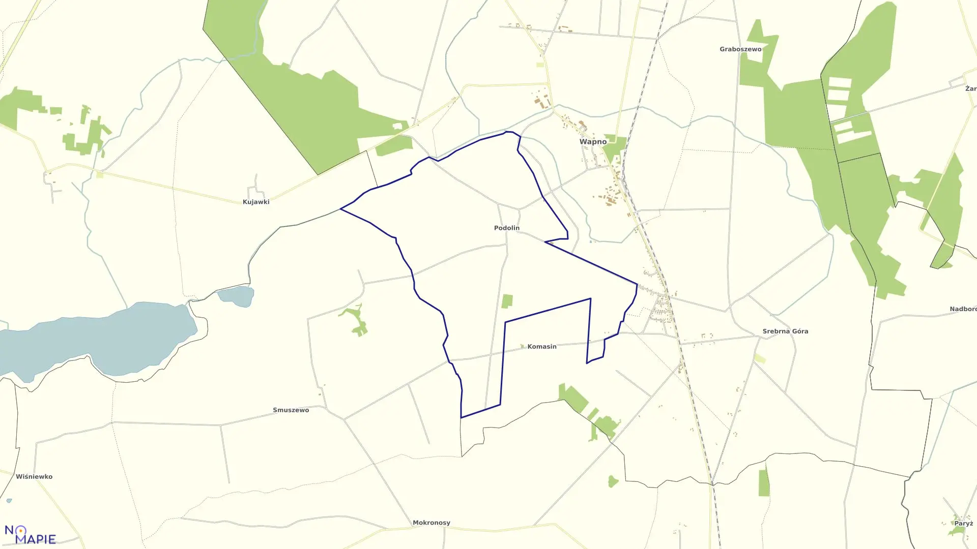 Mapa obrębu PODOLIN w gminie Wapno