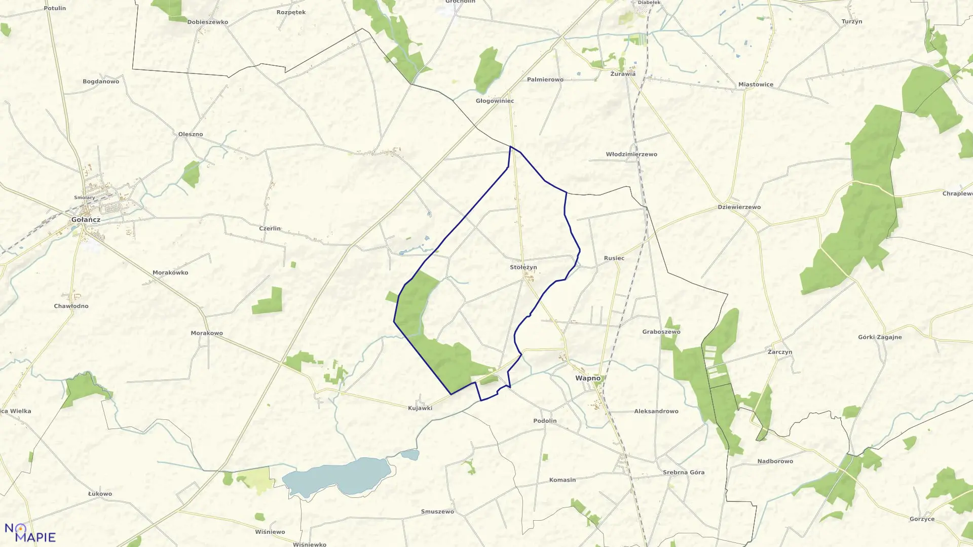 Mapa obrębu STOŁĘŻYN w gminie Wapno